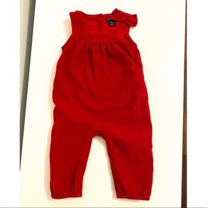 Toddler Girl Red jumpsuit, Baby Gap 6-12M, Valentine’s Day outfit romper